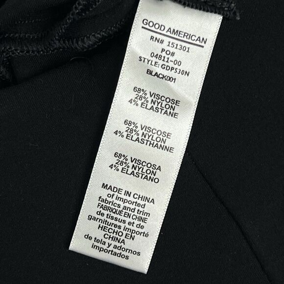 Good American Black Ponte Boss Pants Skinny High Rise Stretch Ankle Zipper Sz 2 - Picture 12 of 14